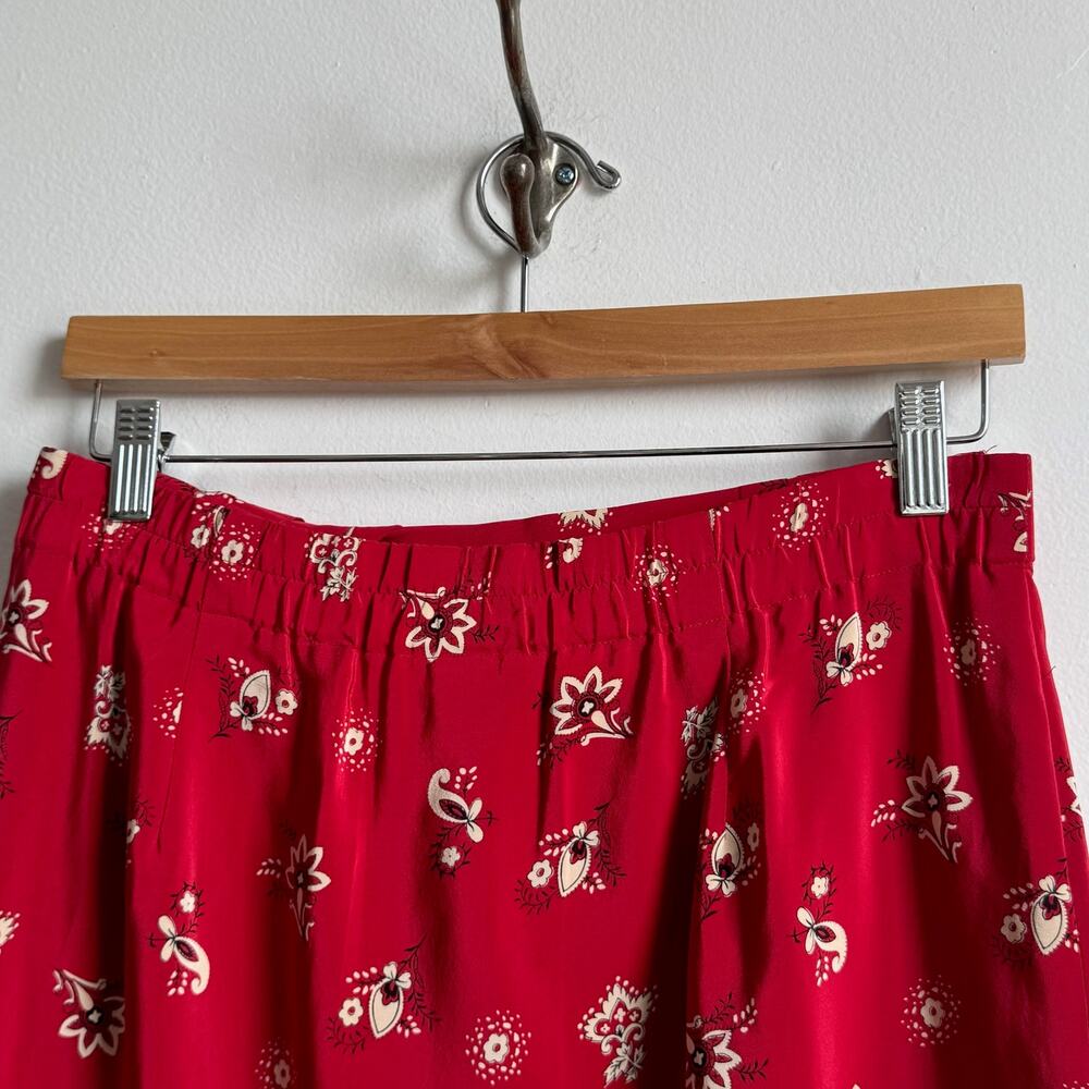 Vintage HENRI BENDEL New York Red Silk Wrap Skirt - Picture 3 of 7